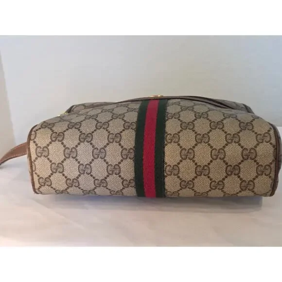 Gucci GG Monogram Vintage Ophidia Crossbody Bag Sherry Line Adjustable Strap - Picture 13 of 15